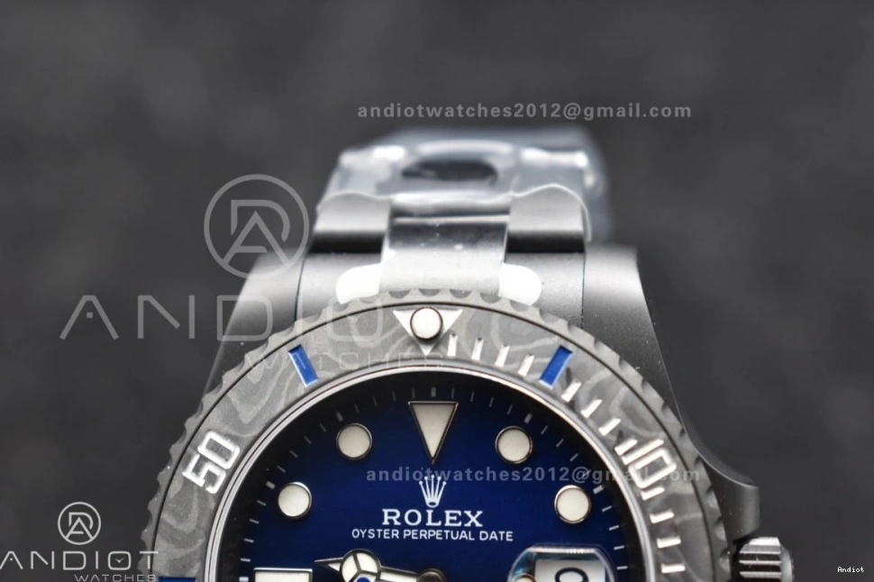 DLC DIW VS3135 on VSF Submariner DLC Blue Bracelet Sandblasted Edition 1:1 Best Dial Black 0129